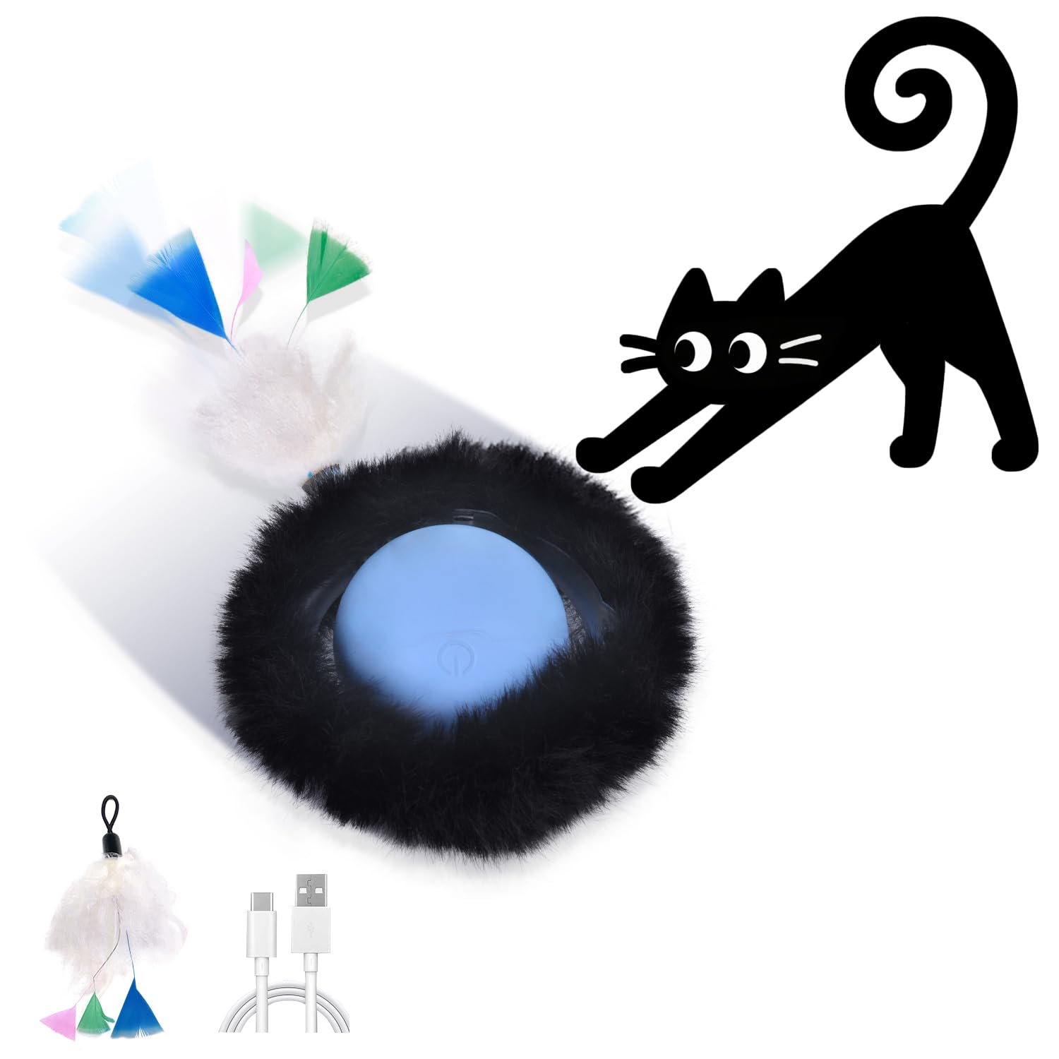 GoldenSun Cat Toy, Motion Chirp-Activated Single Cat Ball Toy