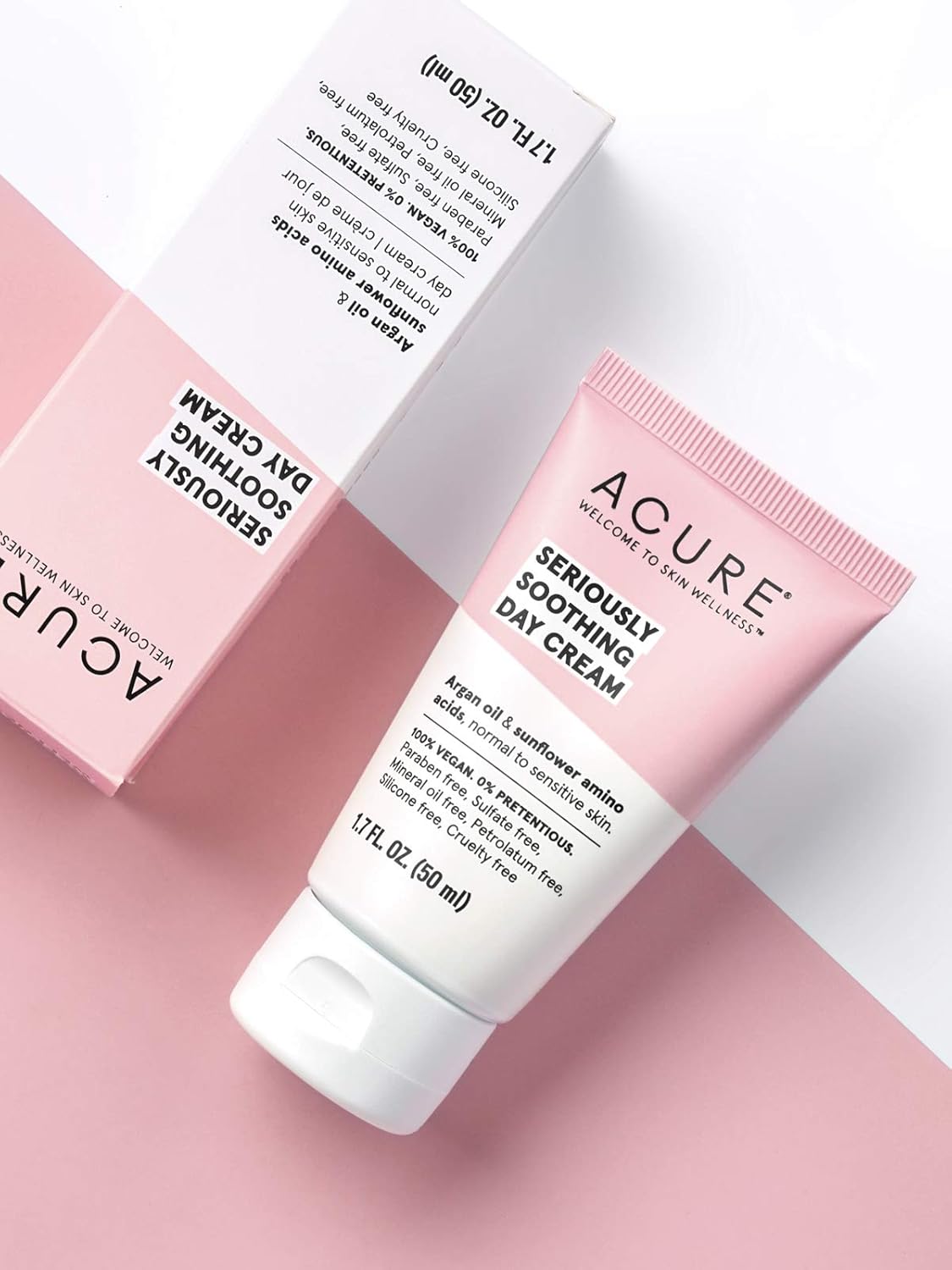 Acure Soothing Day Cream - Moisturizer for Dry Sensitive Skin, Hydrating & Soothing Facial Lotion with Argan Oil, Chamomile & Sunflower Amino Acids, Vegan & Cruelty Free Skincare - 1.7 fl oz