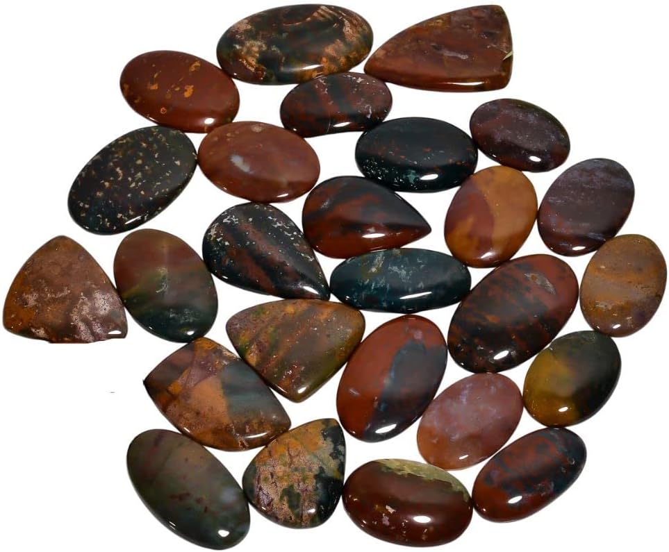 Natural Flat Back Mix A+ Quality Loose Cabochon for Jewelry Making, DIY, Wire Wrapping, Healing Rings Crystals, Pendants, Wedding Gift - 5 Pcs