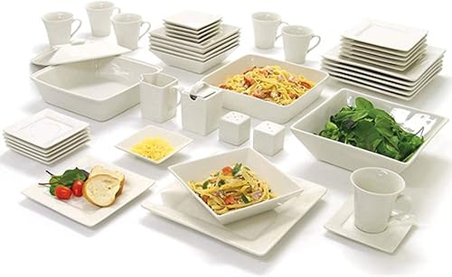 Miniatura 36 de 10 Strawberry Street Nova Juego de vajilla cuadrada de 16 piezas, rojo Negro -,Crema Blanco,Azul oscuro,Gris,Mate negro,Rojo