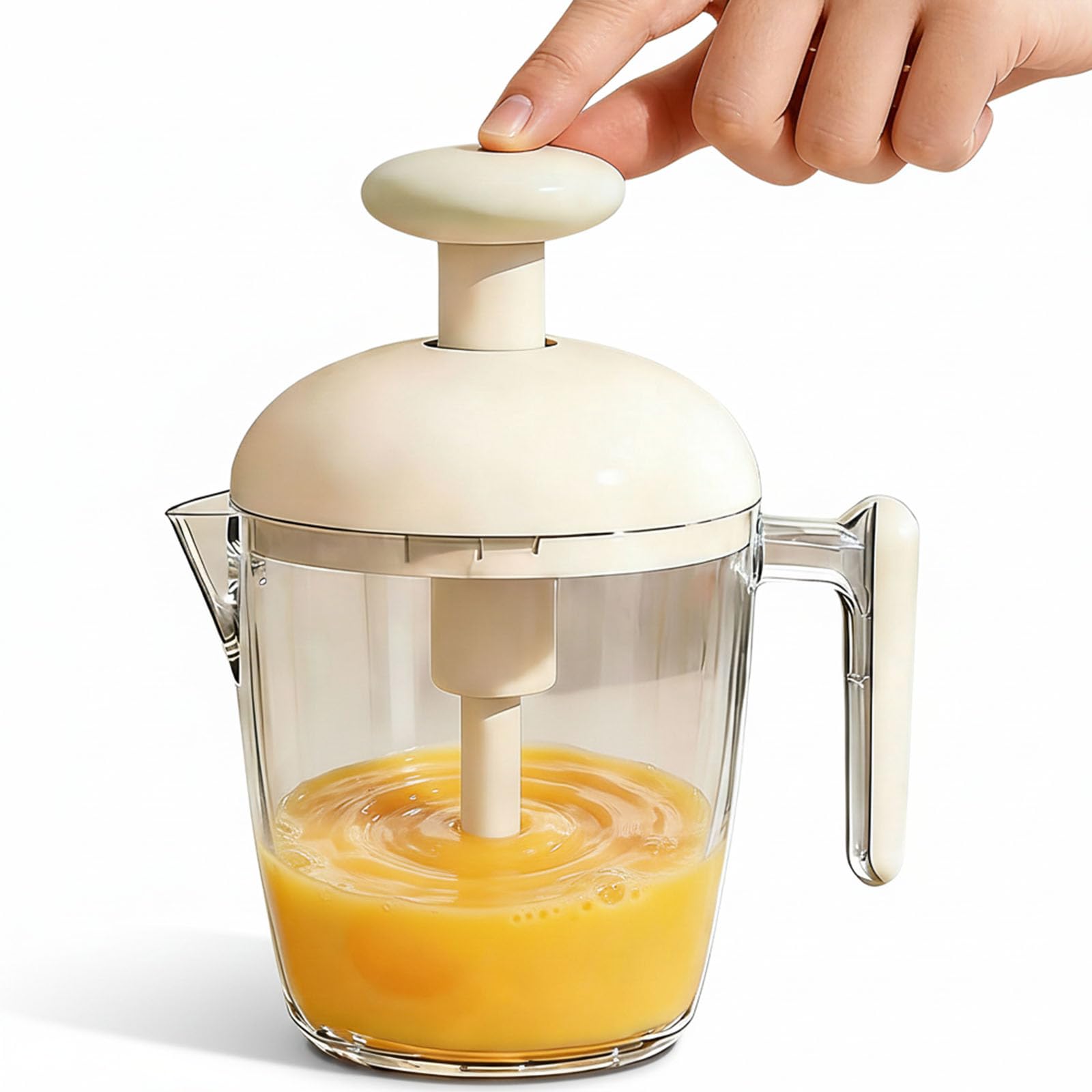 Manual Egg Beater Manual Hand Mixer with Filter Cup Ergonomic Press the Egg Beater Cup with Strainer for