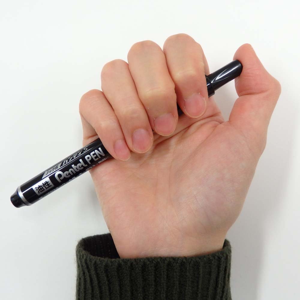 Amazon | ぺんてる 油性ペン ノック式ハンディS PentelPEN 細字 黒