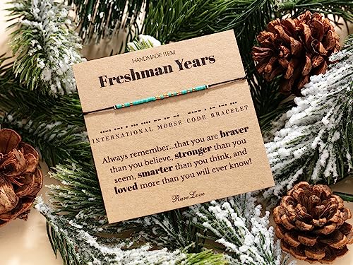 RareLove Freshman Year Gift, Morse Code Beaded Bracelet, Friendship Bracelets for Daughter Granddaughter Niece, College Gifts for Her, Waterproof Secret Message Bracelets4