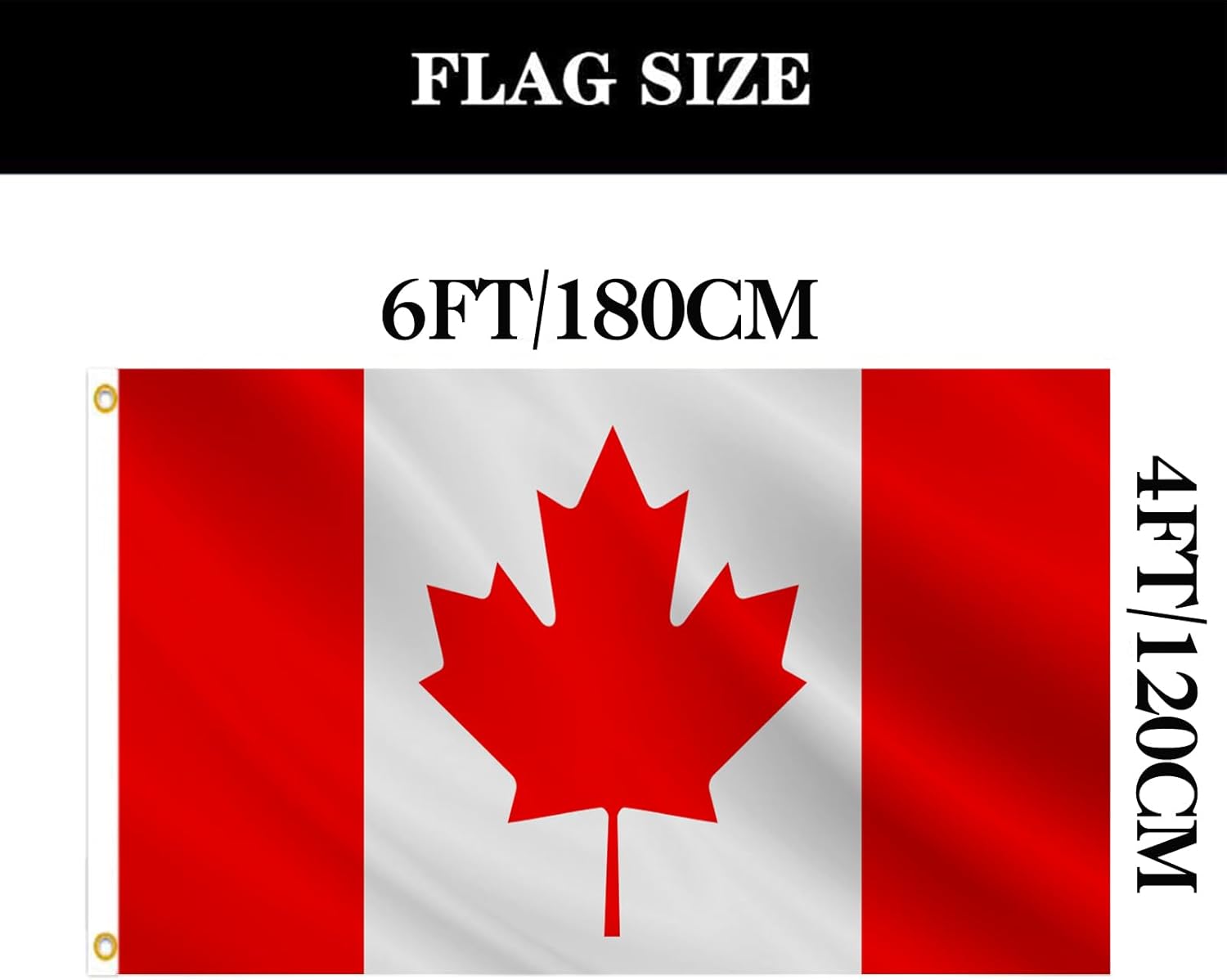 Double Sided Canada Flag 4x6 FT Outdoor- UV Fade Resistant 3Ply Canadian National Flags Canvas Header with 2 Brass Grommets Easy to Rising