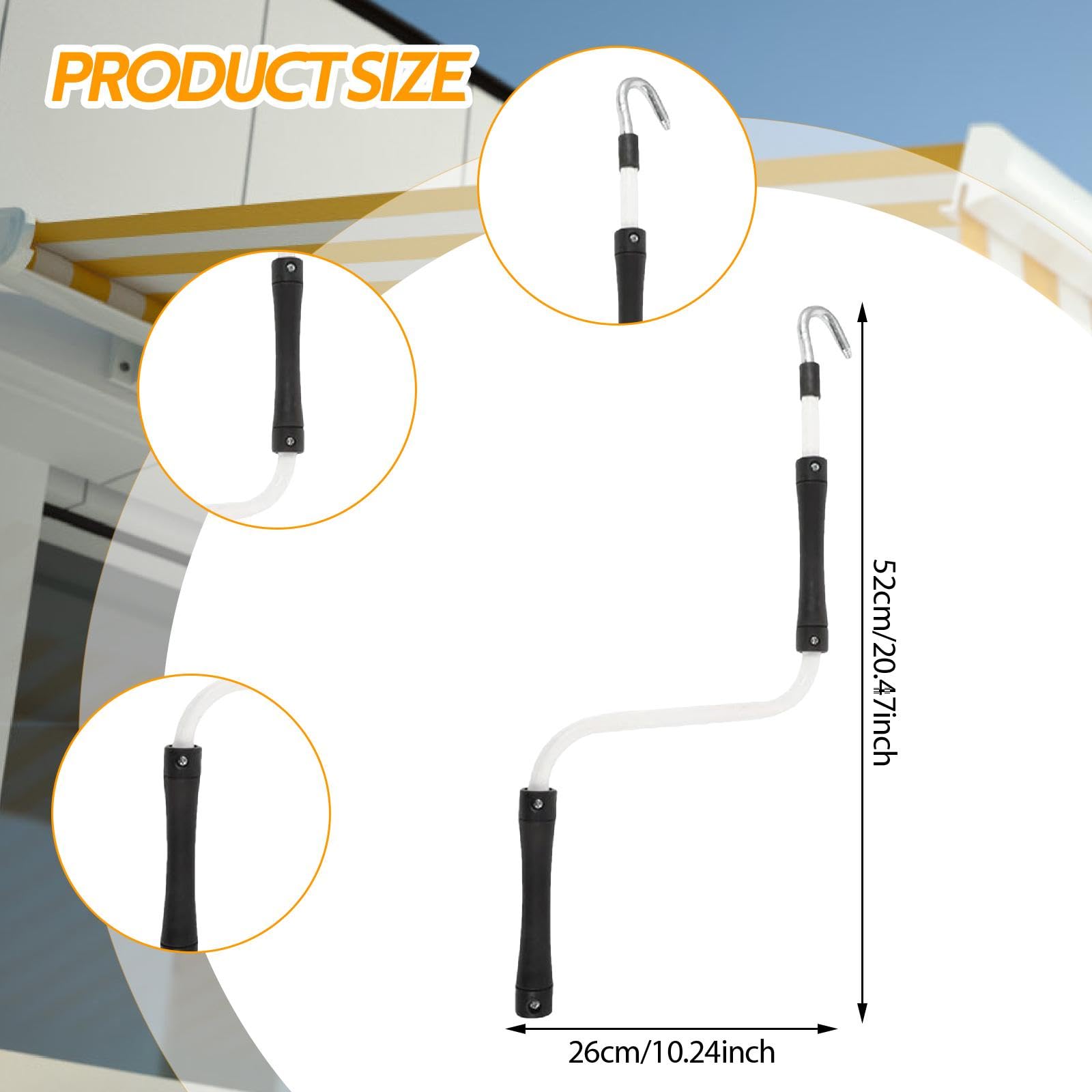 Poignée de rechange universelle pour manivelle d'auvent de véhicule récréatif – Ouvre-auvent compact et confortable pour une utilisation facile – Pièces durables pour les aventures en plein air