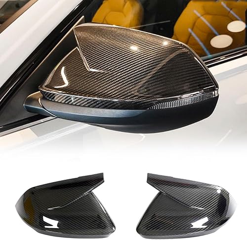 MCARCAR KIT Tapas de espejo seco de fibra de carbono para Audi RSQ8 RS Q8 2020-2023 Añadir en estilo Cubierta de espejo retrovisor lateral Tapas