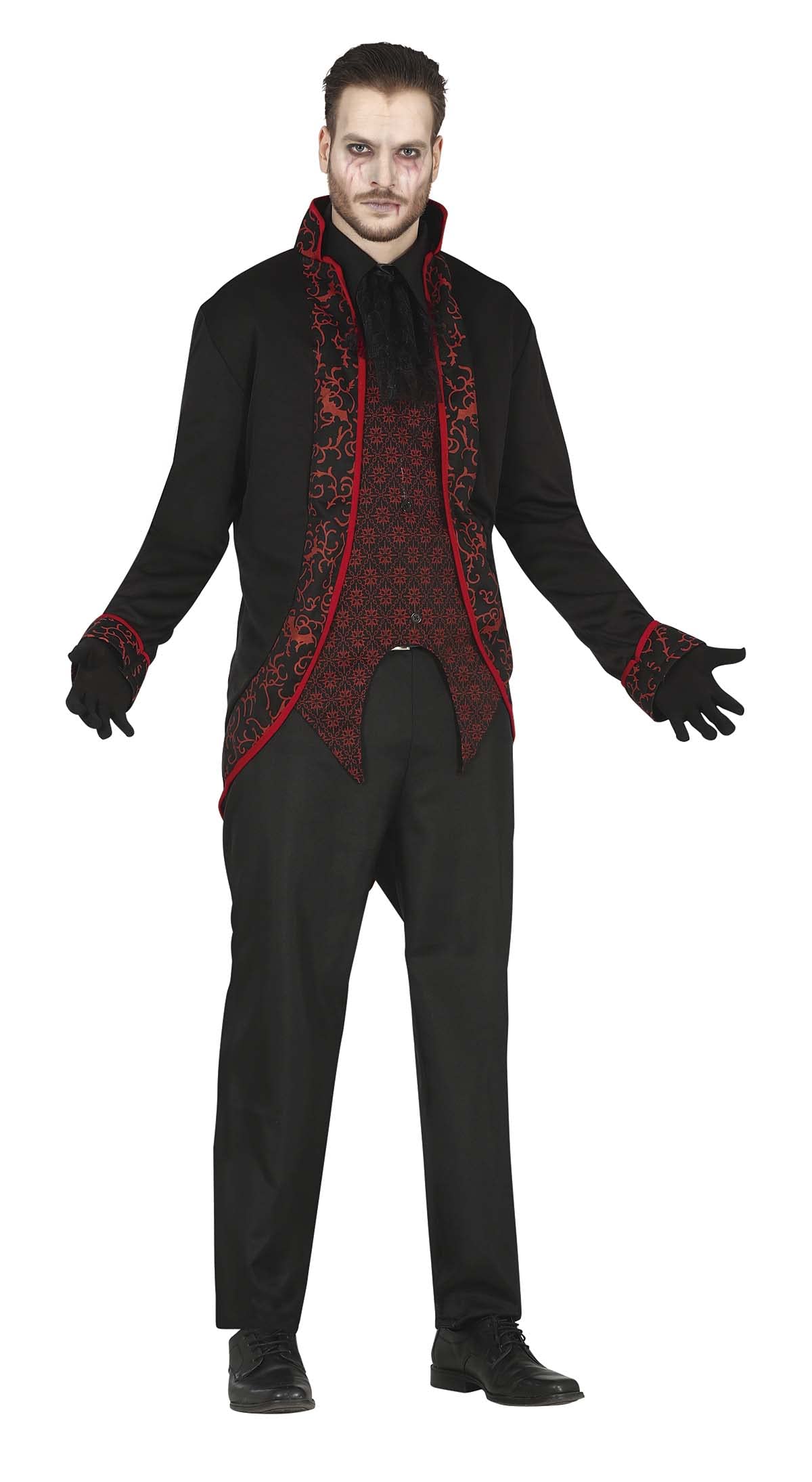FIESTAS GUIRCA Gothic Vampire Costume - Red and Black Outfit for Men Adult Size L 52-54
