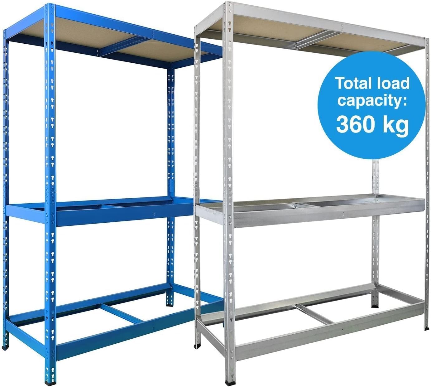 Floordirekt Reifenregal | Reifenständer für autoreifen, Belastbares eifenregal für 8 Reifen mit 2 Ebenen, 180 x 130 x 50 cm (Blau)