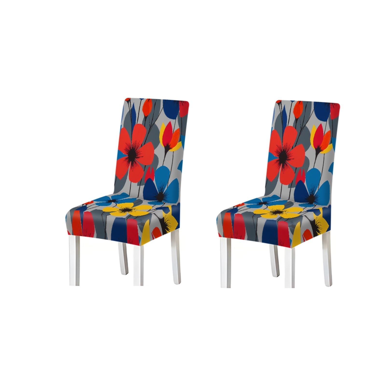 KXUAUV Abstract Floral Print Stretch Dining Chair Covers, For Home Kitchen Dining Room Party, 2/4/6 PCS Seat Protectors for Restaurant Hotel Party(2PCS Chair cover)