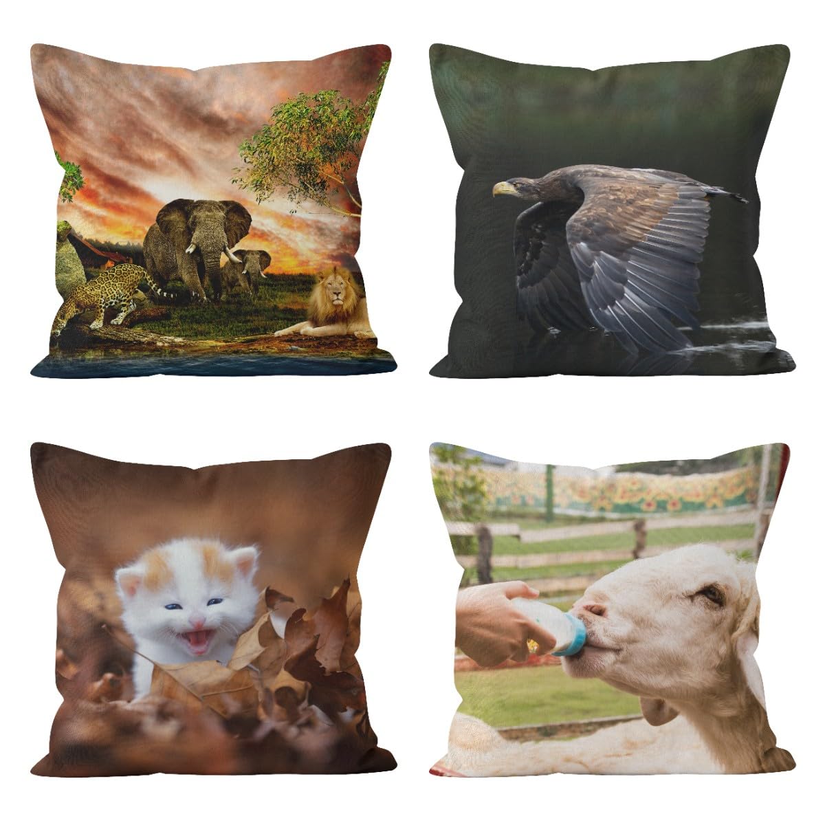 Taie d'oreiller de canapé CEVAN lot de 4 housses 50x50cm pour sublimer votre intérieur