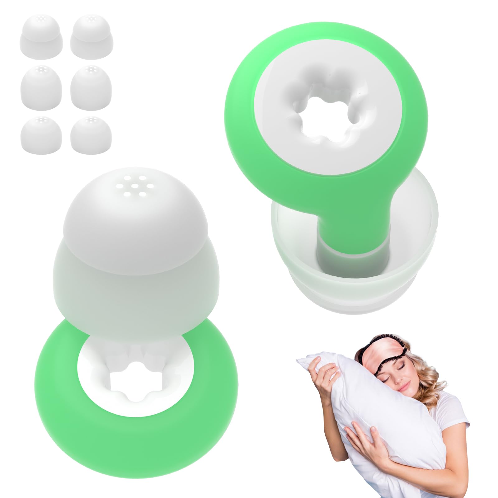 Ear Plugs for Sleeping Noise, 2 Pack High Fidelity Ear Plugs, Reusable Silicone Earplugs for Concert, Rave, Work, Musicians, 3 Pair Ear Tips in S/M/L,