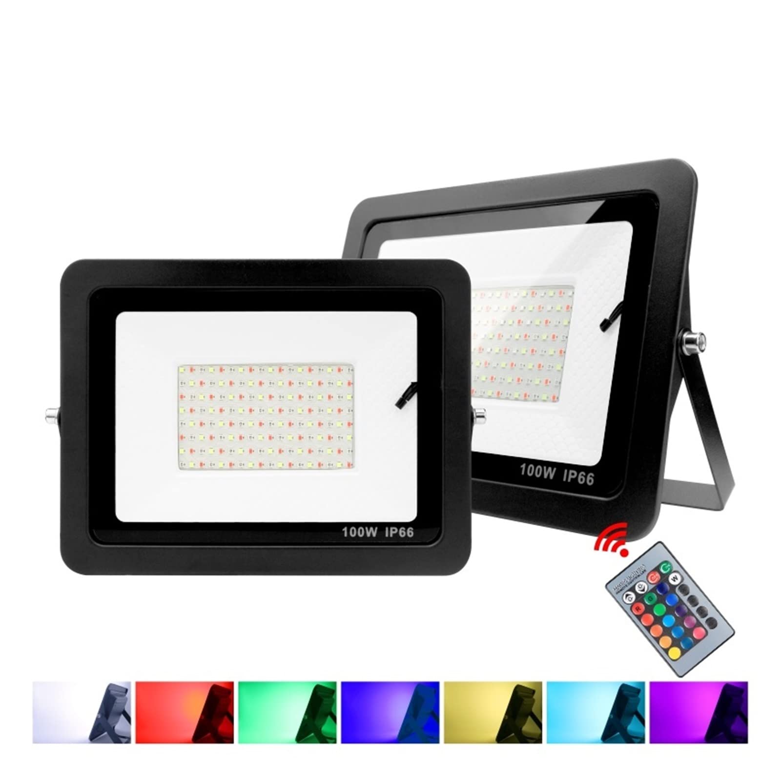 Reflektory zewnętrzne, Na wolnym powietrzu RGB Lampa światła powodziowego 3 0W 50W 100W Oświetlenie ogrodowe Wodoodporne reflektor LED RGB RGB SPITLight z pilotem(100W)