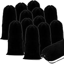 12 Pcs Shoe Bags for Travel Shoe Dust Bags Black Duster Flannel Shoe Pouch Washable Shoe Covers with Drawstring Breathable for Home Luggage, 8 x 17 Inch