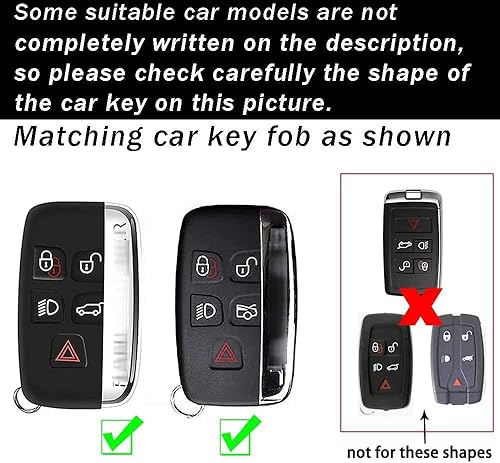 Miniatura 2 de ontto Funda para llavero con patrón de carbono para Land Rover LR2 LR4 Fit para Range Discovery Evoque Fit para Jaguar F-Type XJ XF Smart Remote