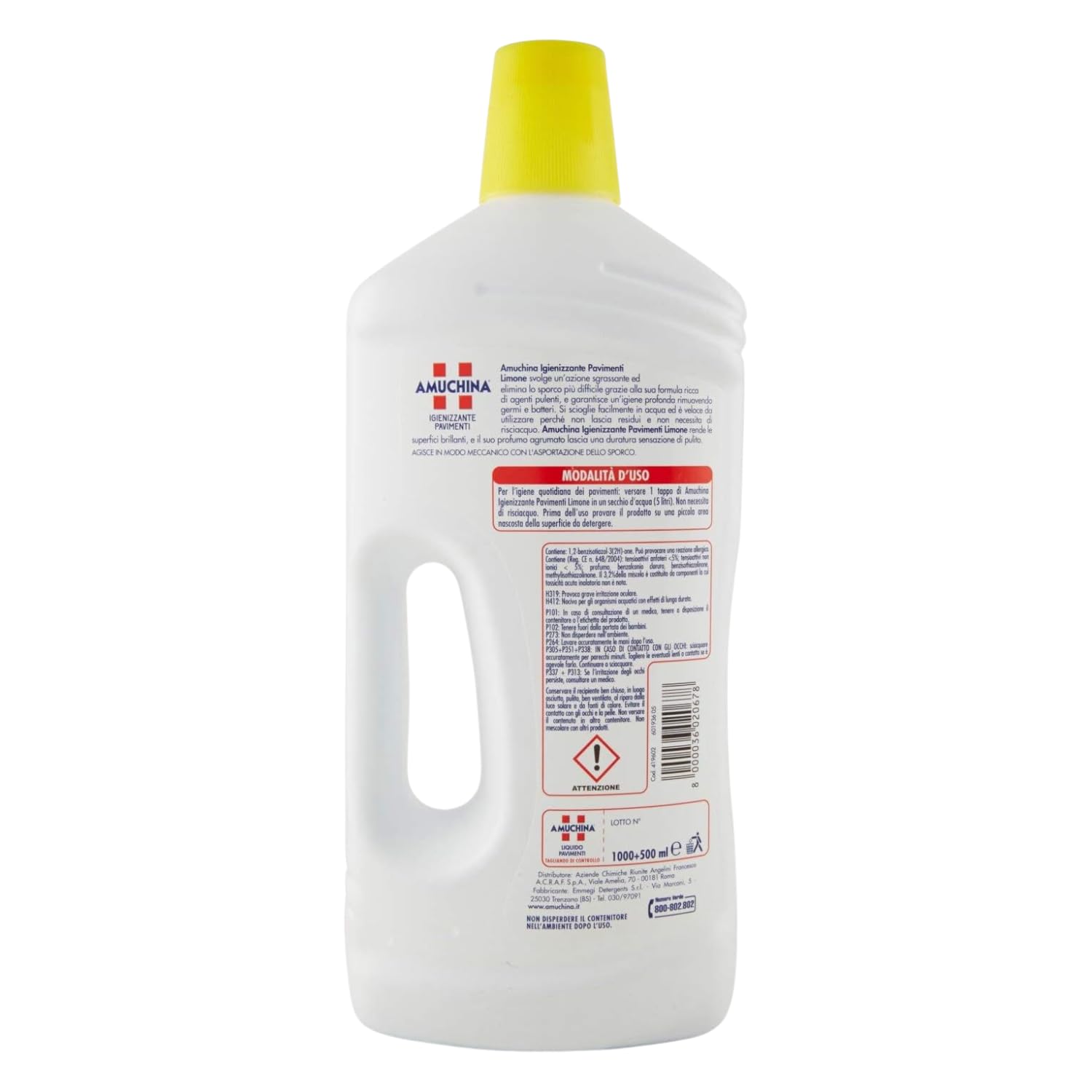 Detergente Igienizzante Pavimenti Limone kit con Spugna Brandizzata SPESA & RISPARMIO Inclusa – Variazioni 4/8/12 Pezzi – 1050ml (12)