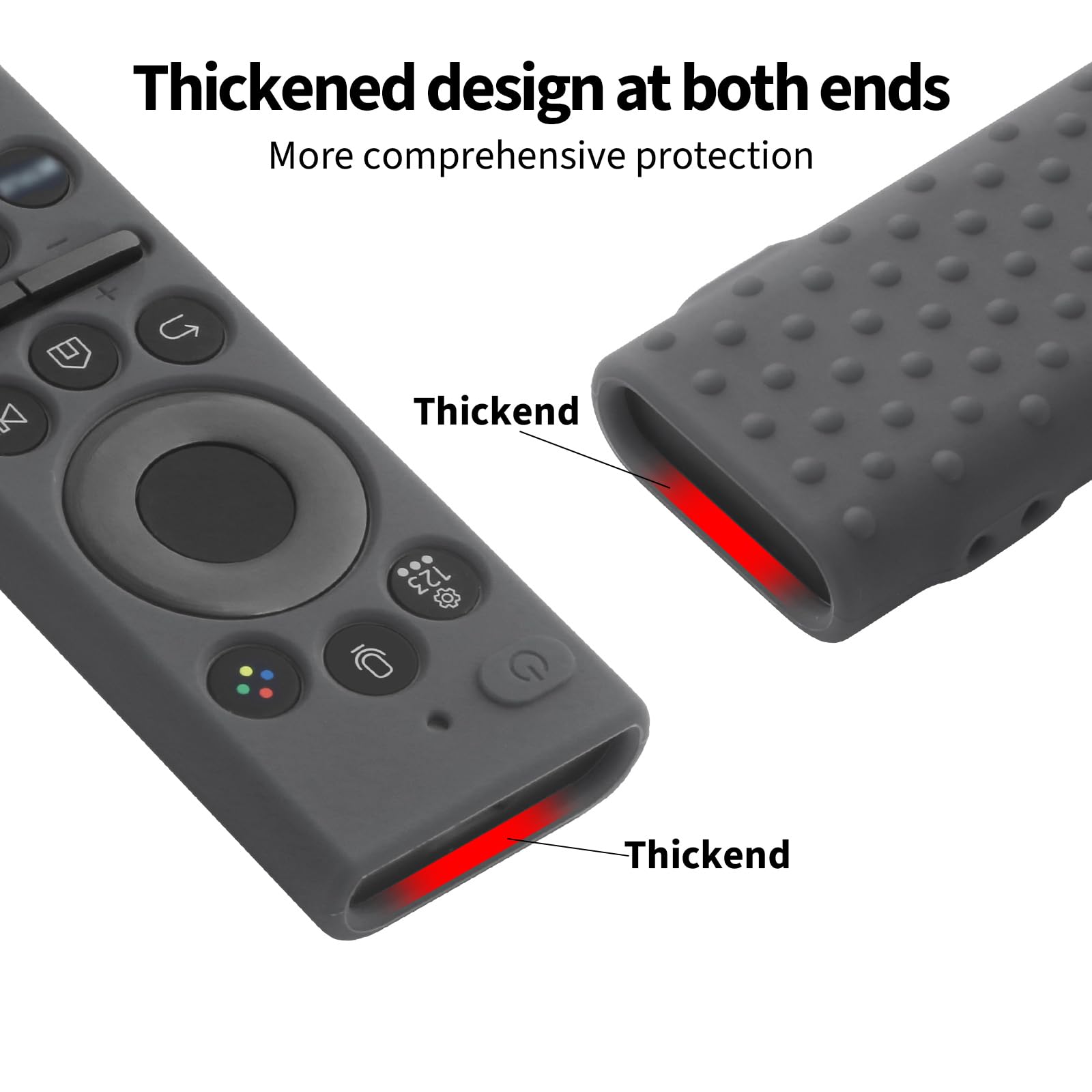 Oboe Silicone Tv Remote Cover Compatible with Samsung Smart Tv Remote 2026 Model BN59-01498A Open Key Case with Lanyard (Dark Grey) [REMOT E NOT Included] — Amazon image 4