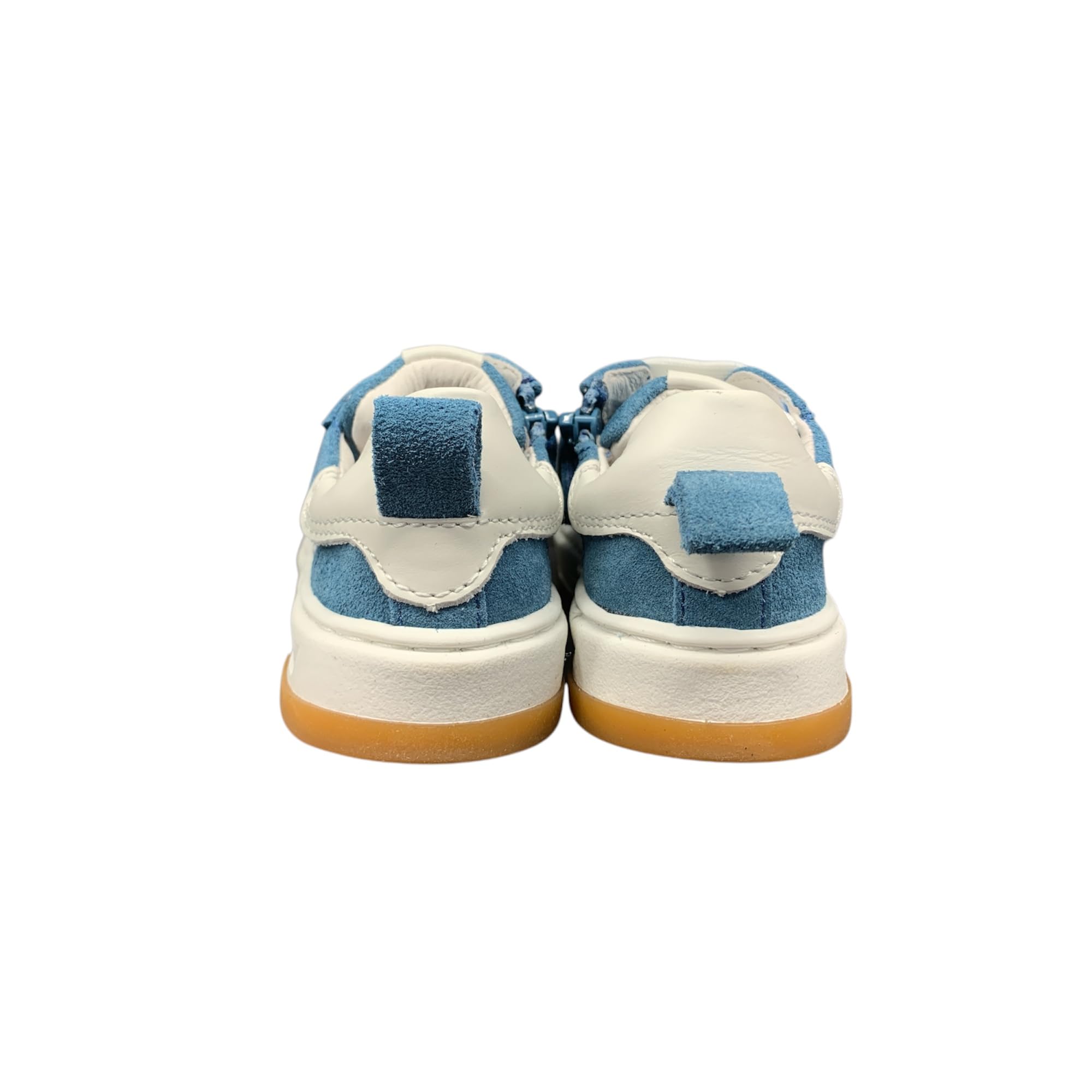 Balducci Sneakers Scarpe per Bambini, Suede Azzurro e Bianco,Lacci e Zip Laterale, Plantare Fisiologico Numeri dal 24 al 30