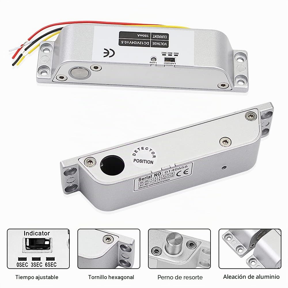 KUMU Sistema de Control de Acceso de Puerta RFID Impermeable al Aire Libre Teclado de metal Cerradura Electrónica+Cubierta a Prueba de Lluvia+Botón de Salida+Llaveros de 15pcs para el Hogar/Oficina