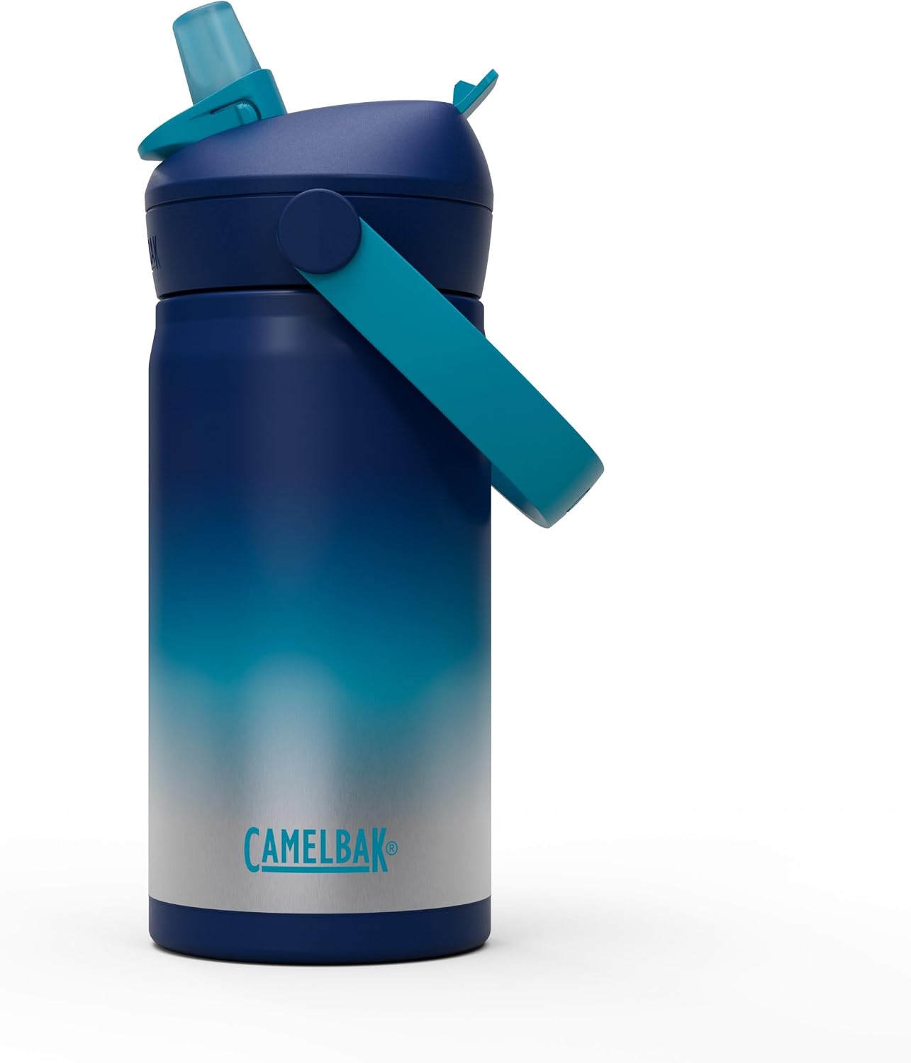 CamelBak Thrive Flip Straw Kids Insulated Stainless Steel Water Bottle with Bite Valve, Spill Resistant Easy Sip Design for School and Play, 12oz, Protect Our Pals