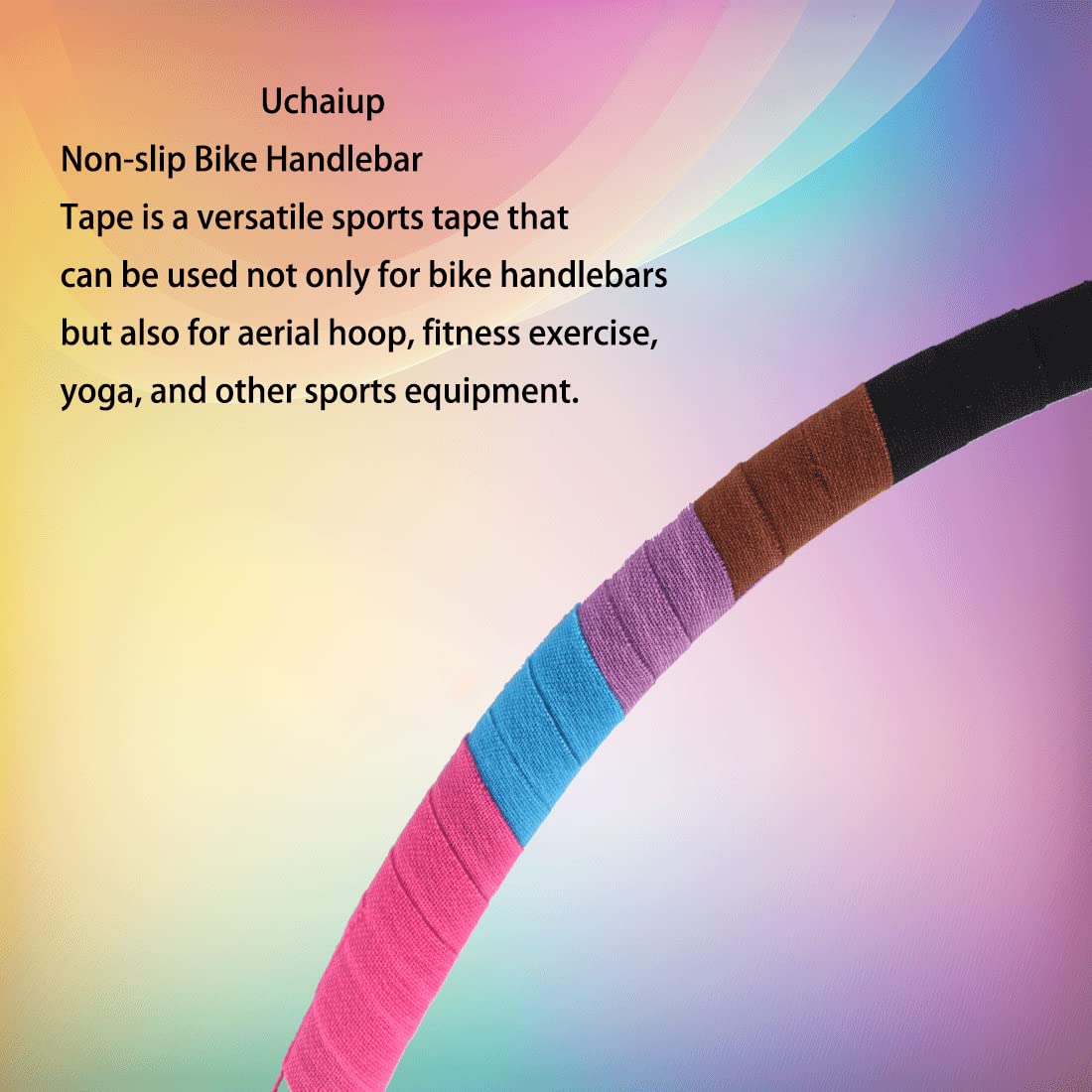 Uchaiup 16.4ft Non-Slip Aerial Hoop Tape, Multi-Functional Sports Tape for lyra Hoop, Fitness Exercise, Yoga and More(Black)