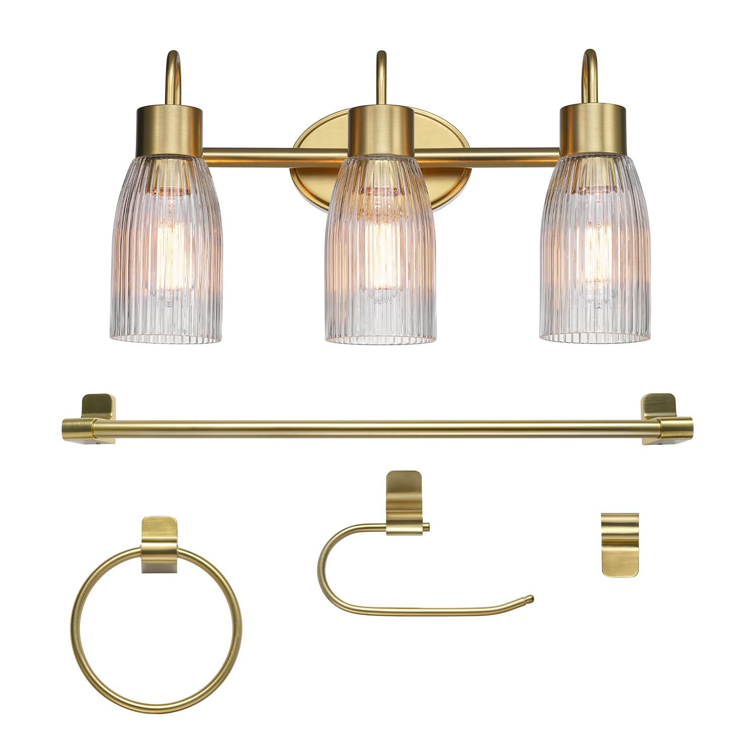 Globe Electric 63000208 5-Piece All-in-One Bathroom Accessory Set with 19
