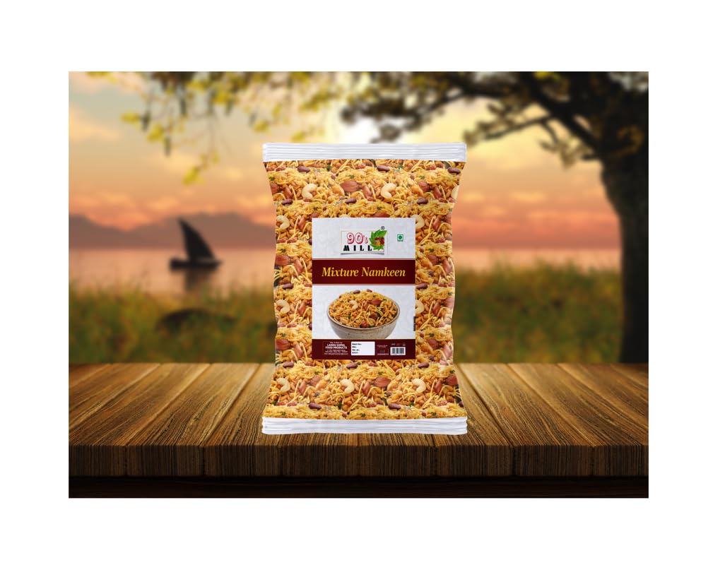 90's MILL Calicut Culcutta Mixture Namkeen, Homemade and Ready to Eat, Spicy Namkeen, Namkeen And Snacks | Dryfurit Kaju Peanut Bhujia Sabkuch Mixture Namkeen | Healthy Savoury Sanck-250 * 3Pack 3