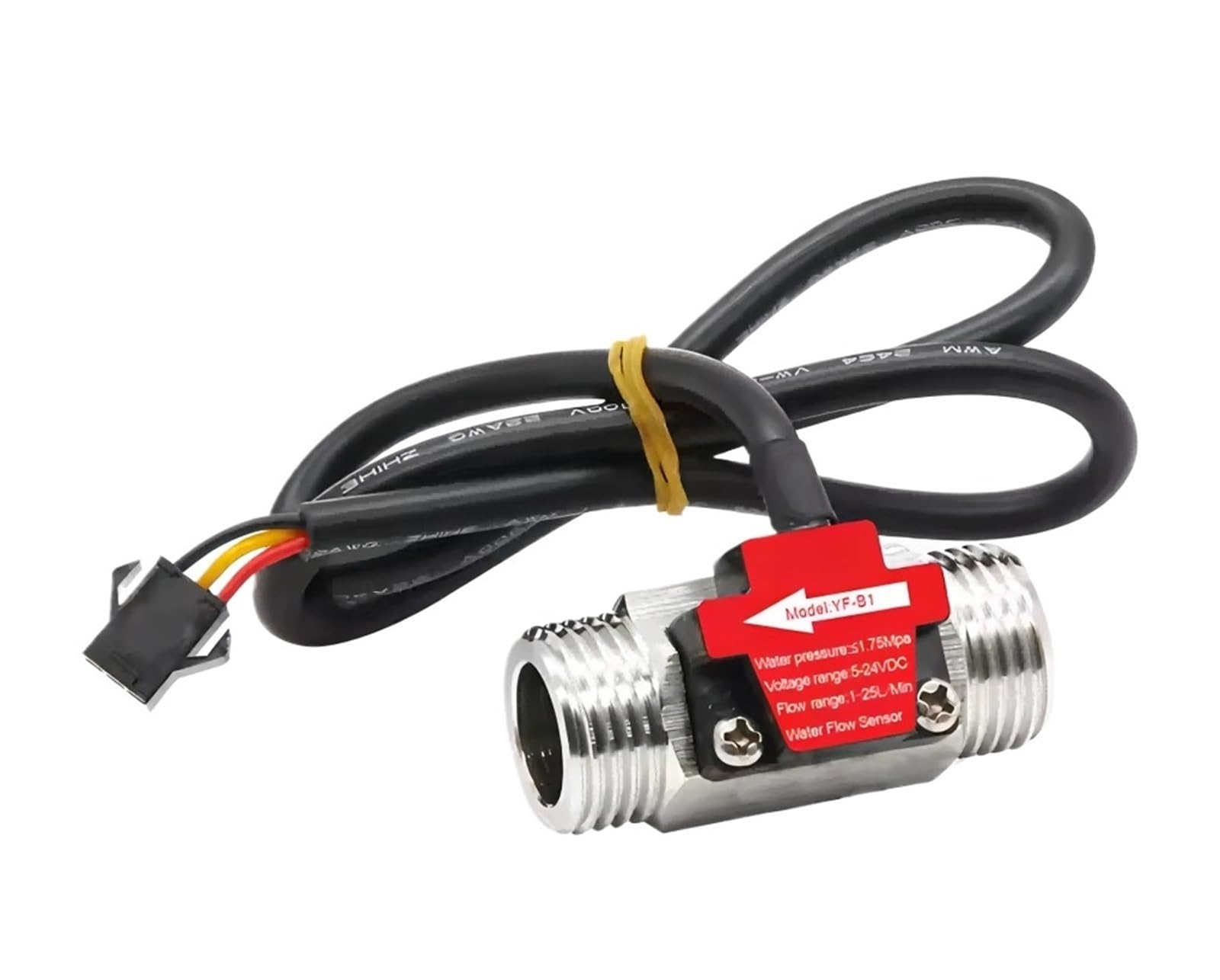 Sensor de flujo de agua de acero inoxidable de 1,27 cm, 1,75 MPa DC3,5 ~ 24 V NPN, sensor de interruptor de flujo de turbina