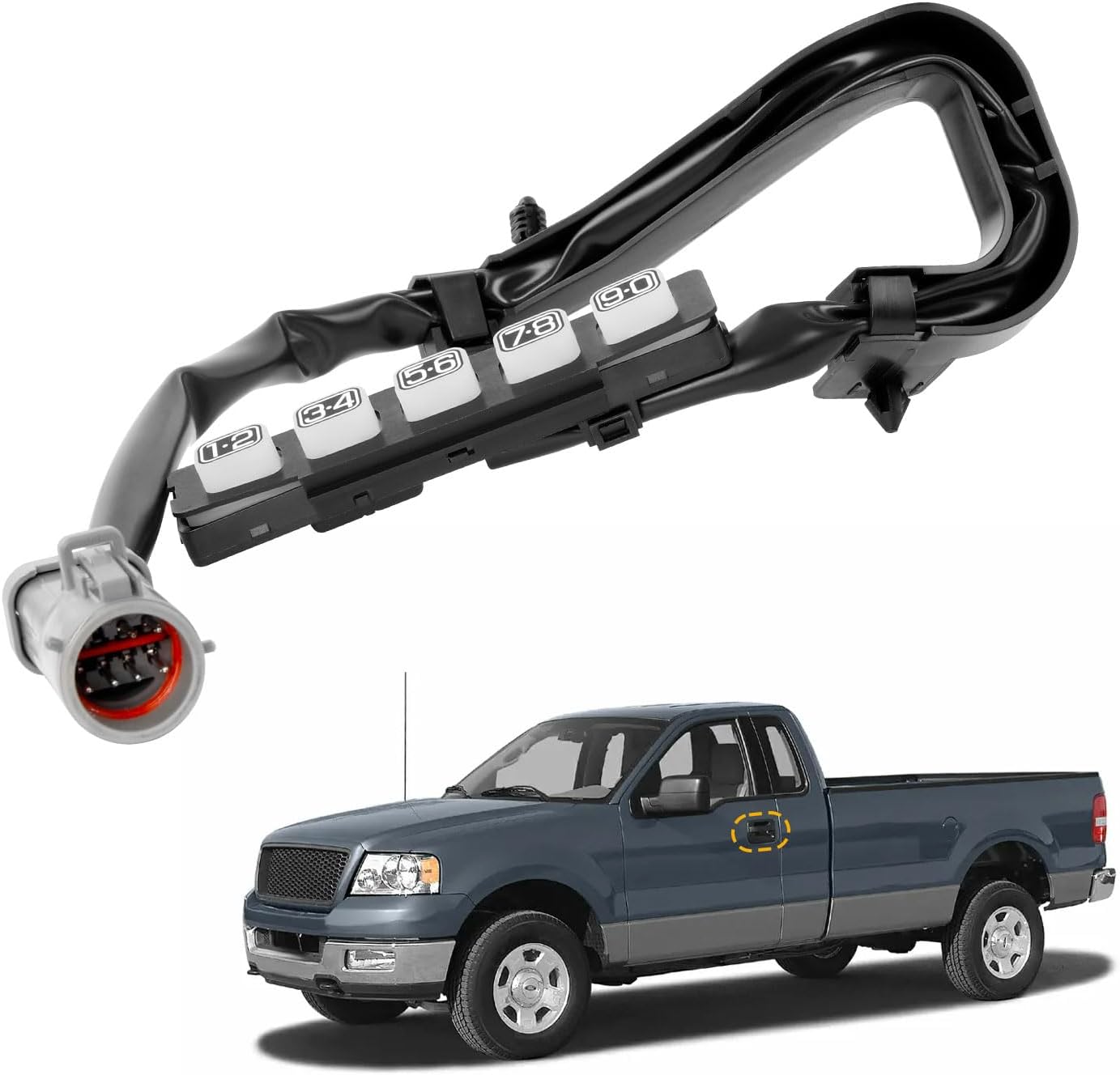 Keyless Entry Wired Door Keypad Actuator Compatible with 2004-2008 Ford F-150, 2006-2008 Lincoln Mark LT Driver Side Door Lock Actuator Replace# 4L3Z-14A626-AAA 4L3Z14A626AAA