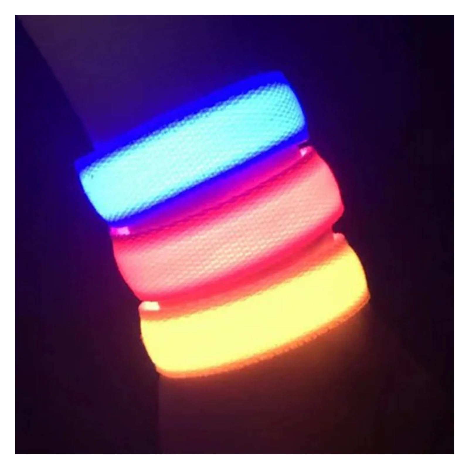 Generisch 2/8 Stück im Dunkeln leuchtende Armbänder, Neon-Armbänder, leuchtende Sport-Armbänder, wasserdichte Design-Requisiten for Musikfestivals, Neujahr und Weihnachtsfeiern(Pink,8pcs)