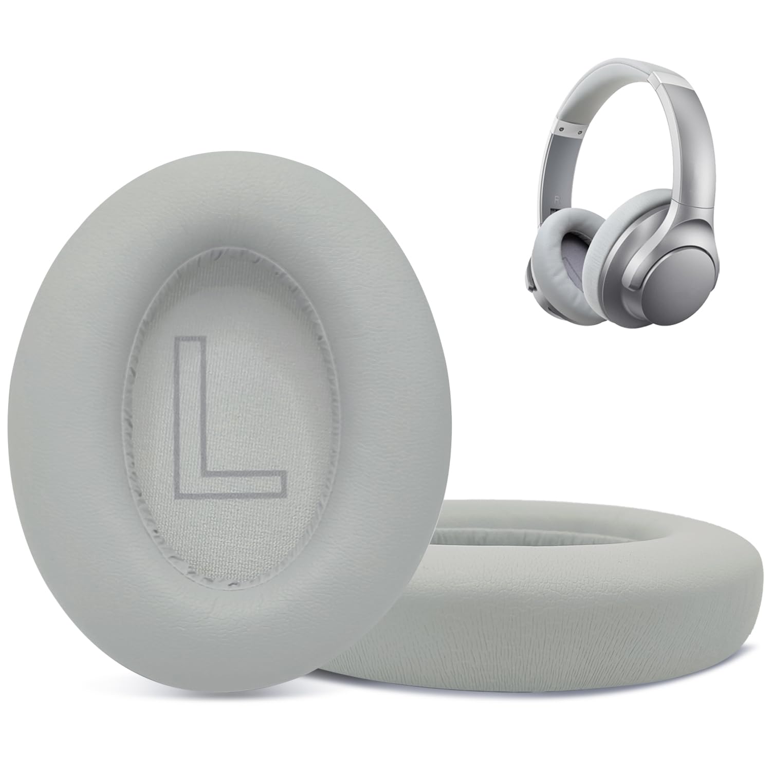 Replacement Earpads Cushions for Anker Soundcore Life Q20/Q20BT/Q20+ Headphones, Ear Cushions Headset Earpads Ear Cups Cover Repair Parts-Grey