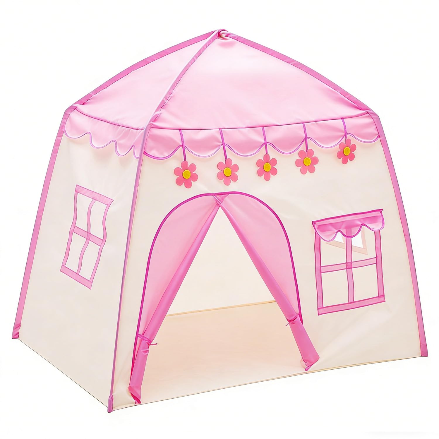 Faltbares Tipi für Kinder,Spielzelte für Kinder,Babyzelt für drinnen und draußen, Jurten-Spielhaus zur Aufbewahrung von Spielzeug, mit Tragetasche (Rosa)