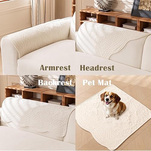 Miniatura 6 de Funda para sofá lavable, fundas de terciopelo para sofá de 3 cojines, protector de muebles antideslizante para perros y mascotas, funda de sofá