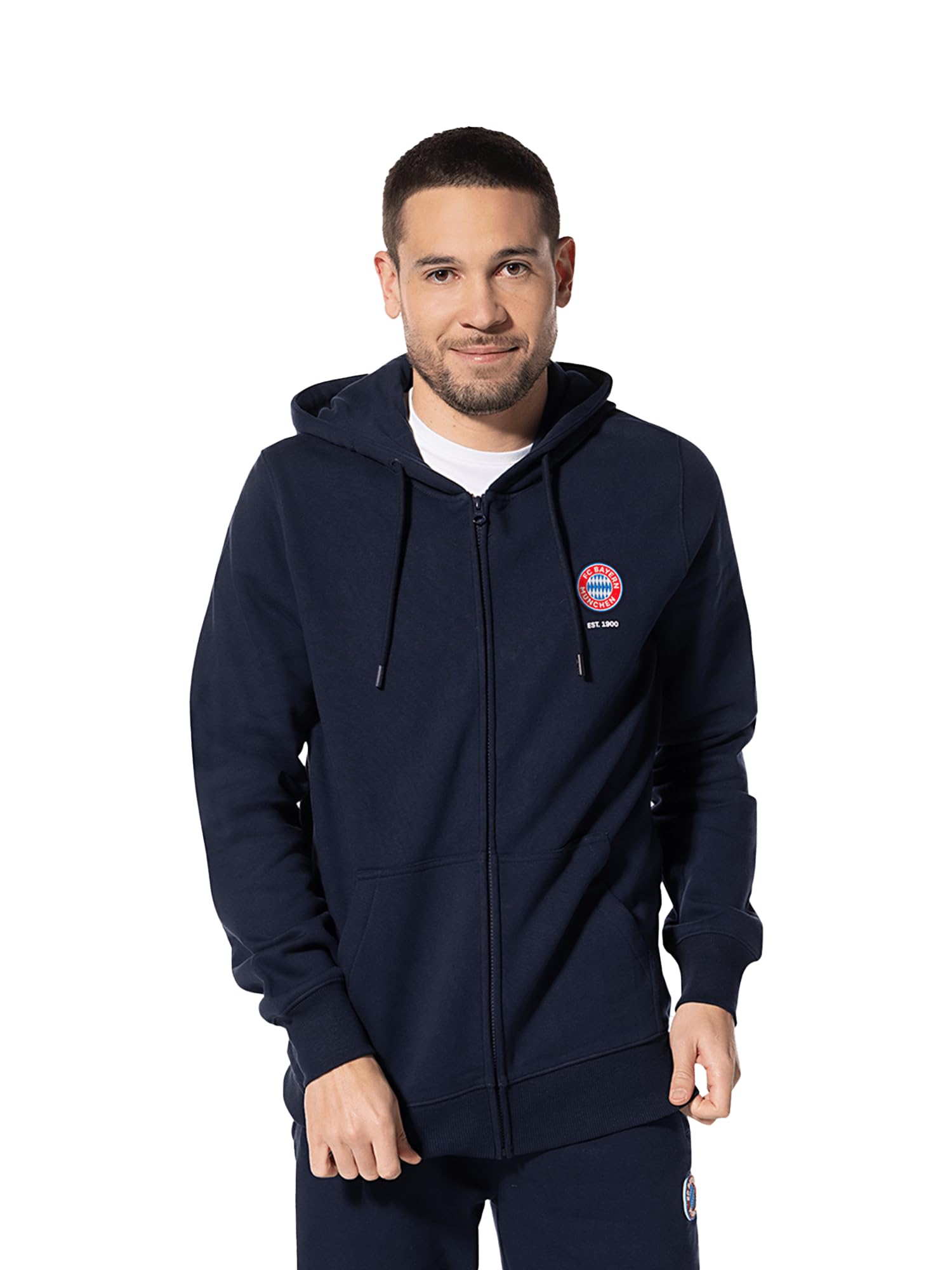 FC Bayern München Essential Zip Hoodie Men's Red or Navy
