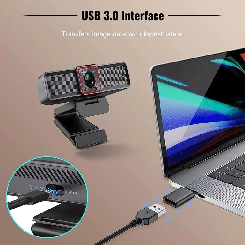 4K 3.0 Webcam Wide Angle Computer Camera for Laptops Meetings Conferences Live Streaming image 4
