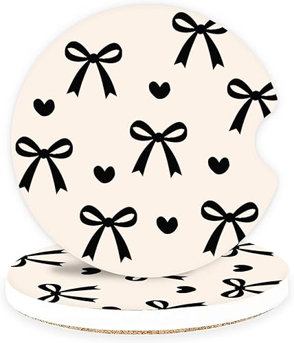 Miniatura 25 de Posavasos de cerámica para automóvil – Juego de posavasos absorbentes para portavasos de coche para mujeres, bonitos accesorios estéticos de