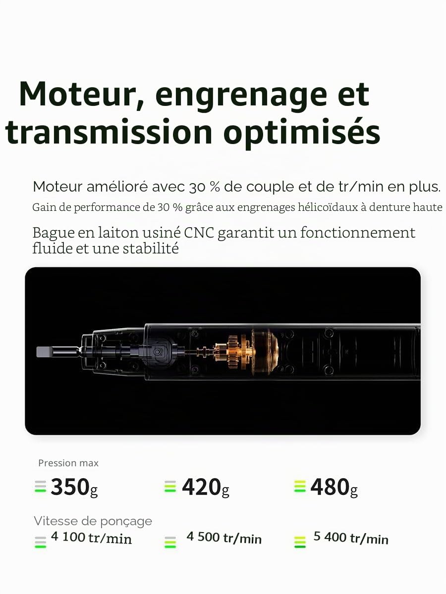 DSPIAE PRO Ponceuse électrique alternative, avec 8 têtes de ponçage, ensemble de papiers abrasifs en silicone 7 grains (180-1200), cordon d'alimentation et étui, vitesse de ponçage 5400 tr/min