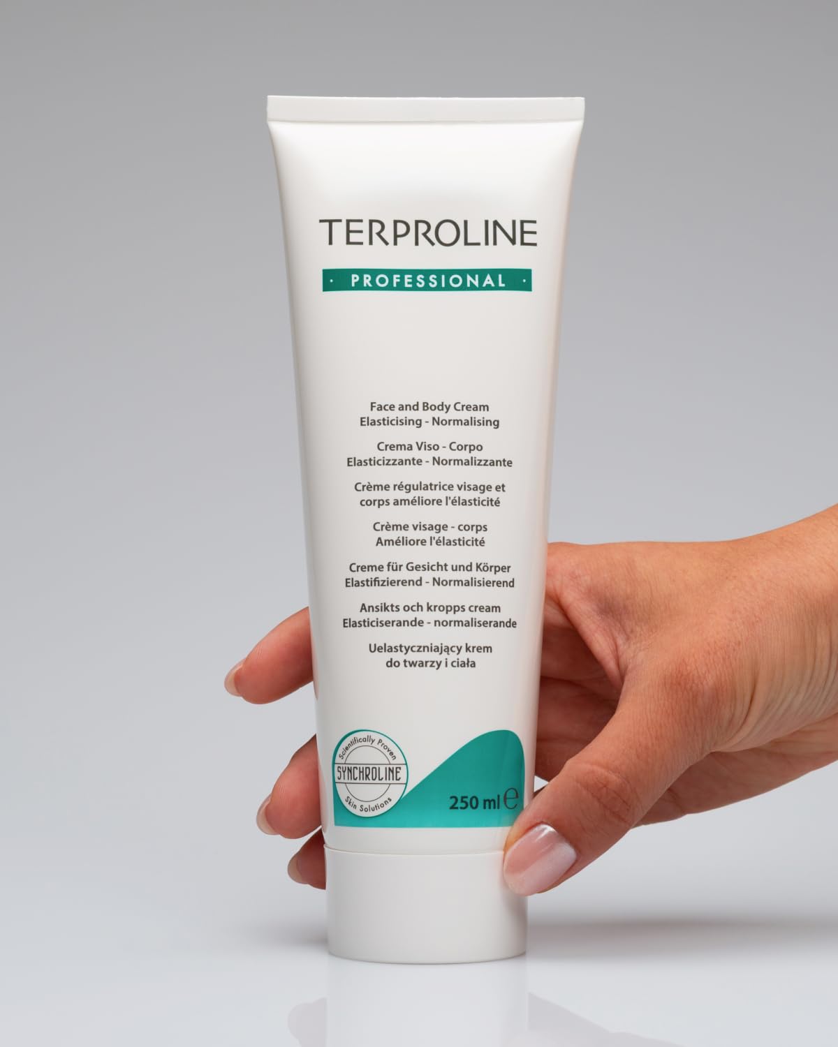 Synchroline - Terproline Professional Gesichts- und Körpercreme 250 ml Elastizitätsfördernd und Nährend nach ästhetischen Behandlungen und plastischer Chirurgie, Made In Italy