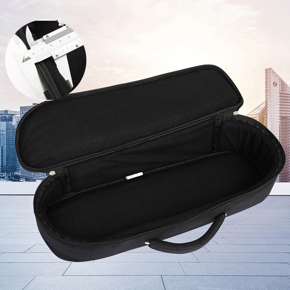 Sac à Dos de Transport pour Trompette, étui de Rangement Doux pour Accessoires d'instrument en Laiton avec poignée de Transport, Tissu Oxford résistant à l'eau, Noir (57 x 17 x 13 cm)