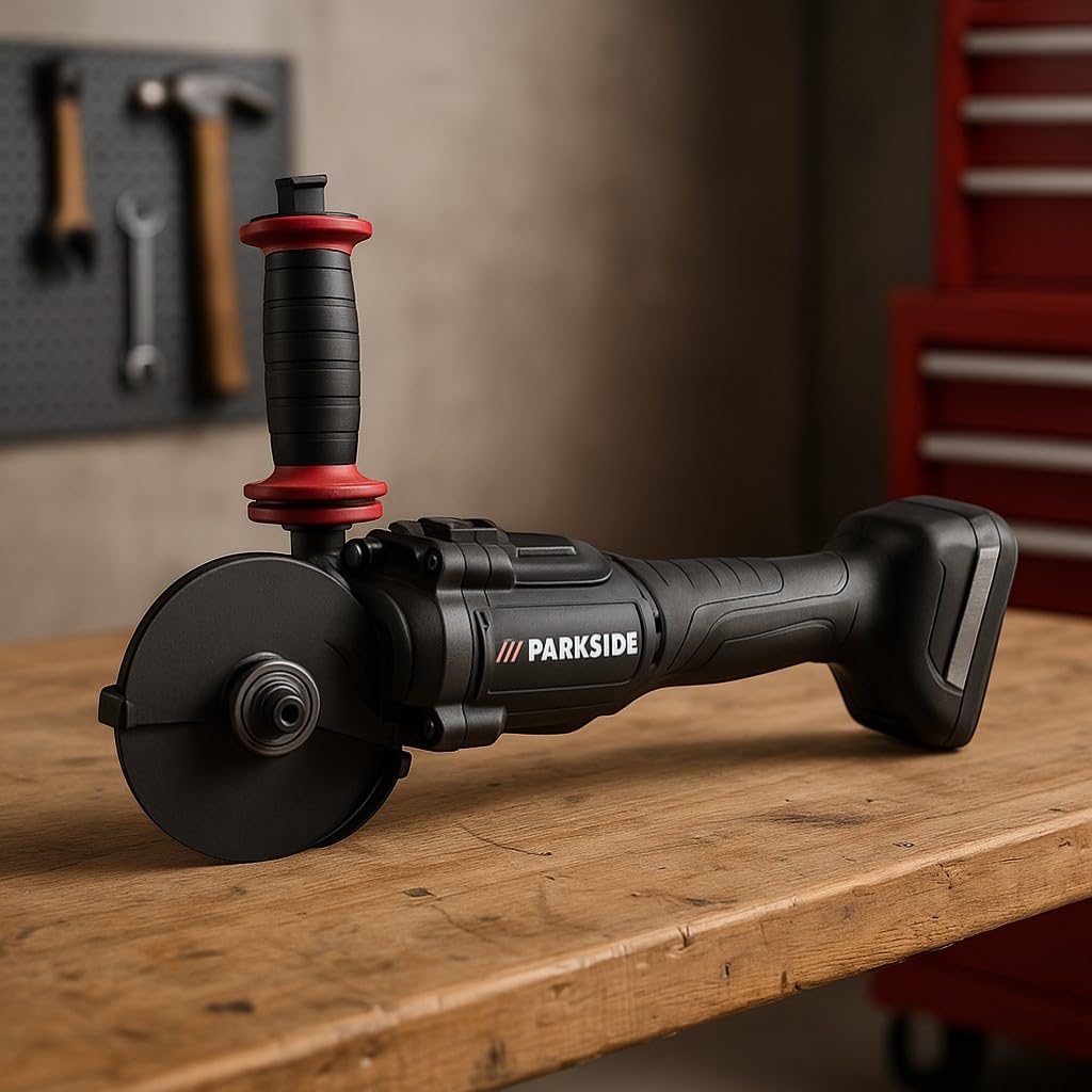 Parkside - Smerigliatrice angolare senza fili, Parkside Performance X20V PWSAP 20, senza spazzole/brushless, senza batteria, senza caricabatterie, con valigetta per il trasporto