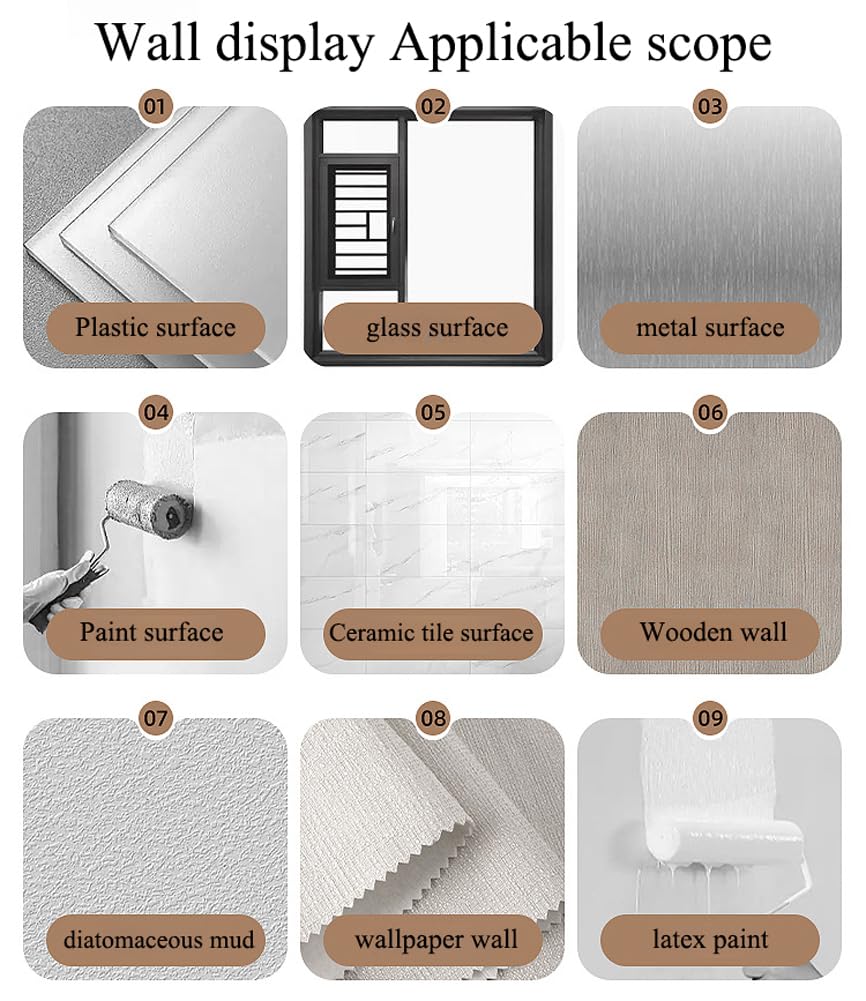 Tablero de Corcho y Fieltro con chinchetas para decoración de Paredes en dormitorios y oficinas, Tablero de avisos y Notas con 30 chinchetas, Tablero de Fotos DIY