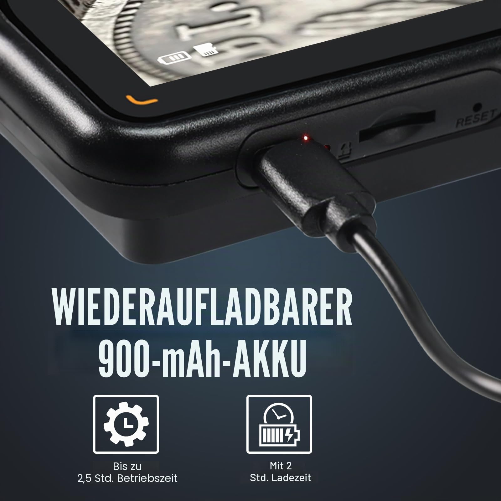Digitales Mikroskop mit IPS-Bildschirm, Autofokus, USB-Lupe, 64 GB, Unterstützung für Münzen, Schmuck, PCB, Reparatur, Biologie, 8 LED-Leuchten für Windows, Mac, 7,6 cm Display, tragbarer
