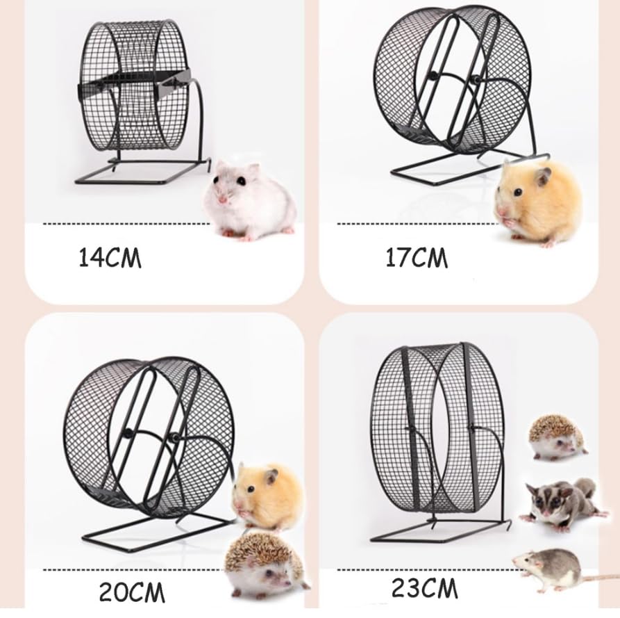 Luminexia Ruota da Corsa Criceto,Gerbille Ruota Esercizio,Ruota Criceto,Ruota di Criceto in Metallo,Divertente Giocattolo,Regolabili Rack Silenzioso Filo,Giocattoli per Animali Domestici