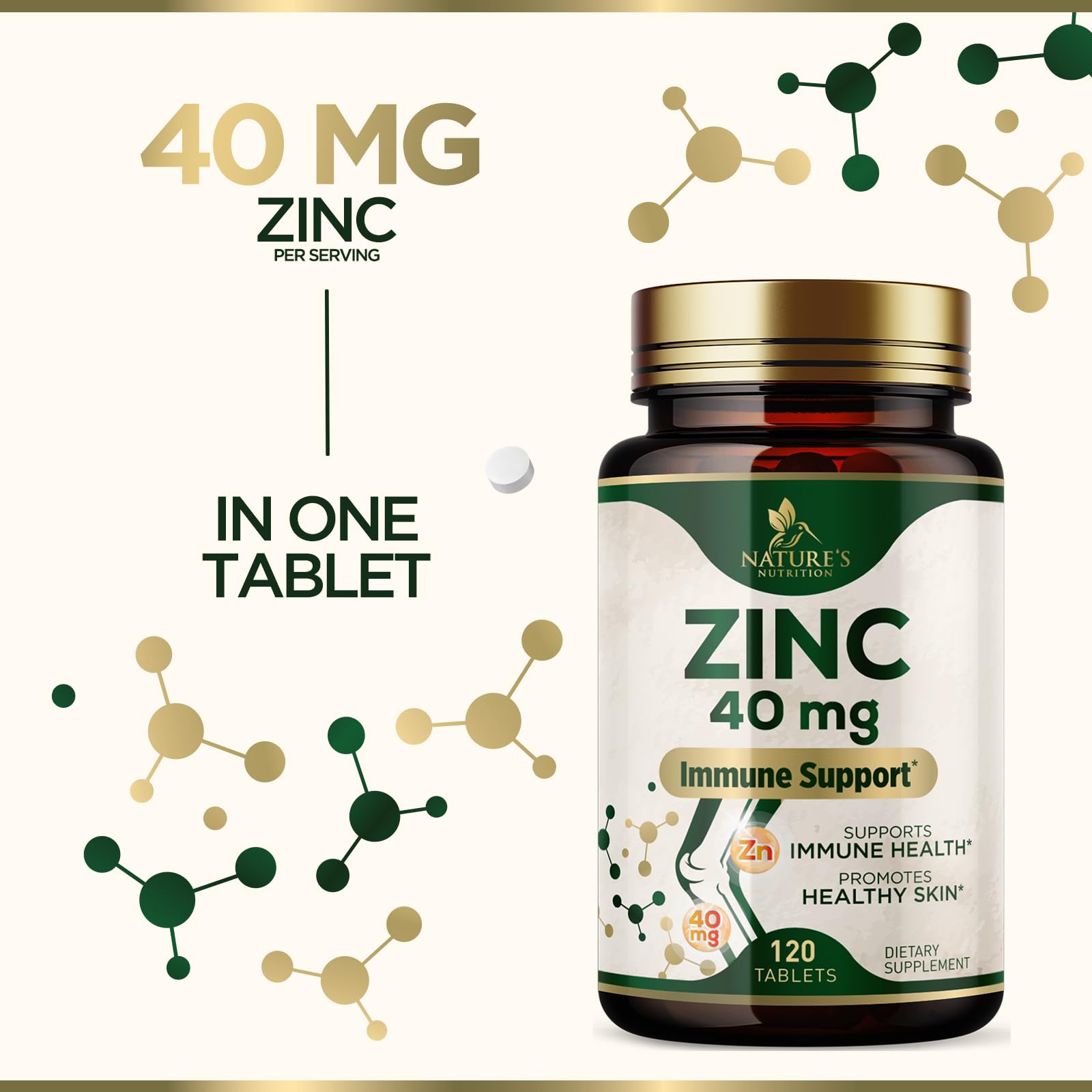 Zinc 40mg - High Potency Supplement for Immune System Support & Skin Health - Best Zinc Tablets for Women & Men - Vegan Zinc Antioxidant Supplements - Gluten-Free - Bottled in the USA - 120 Tablets — Amazon image 7