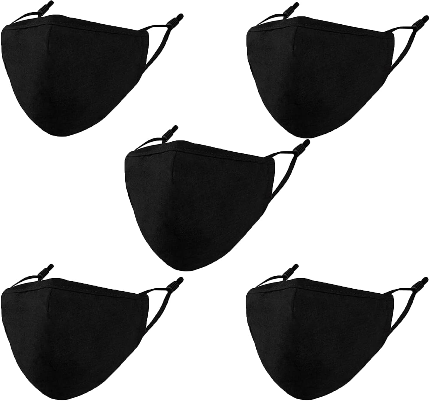 Washable Reusable Face Mask, Black Cloth Cotton Cute Designer Breathable Facemask mascarillas niños, Design Fashion Fabric Covering with Adjustable Ear Loops Gift