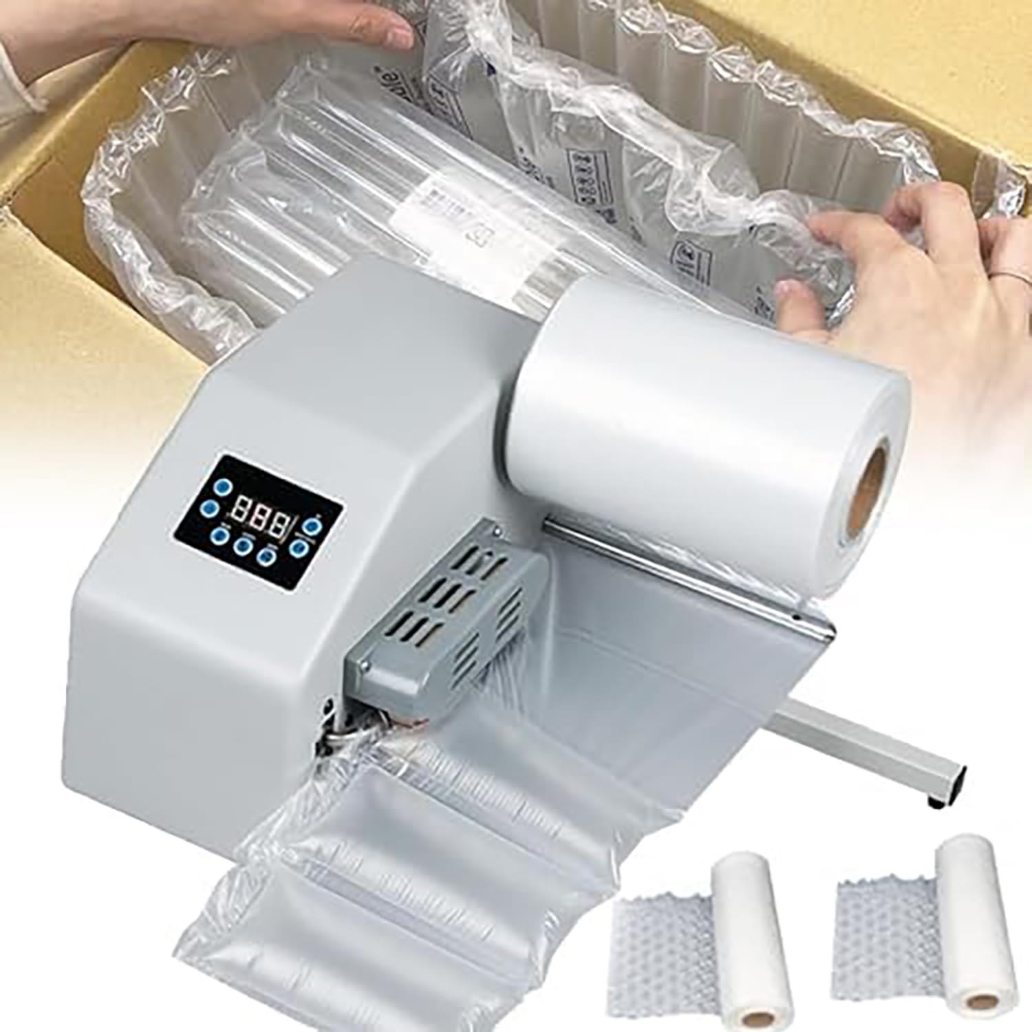 Macchina per cuscini d'aria per imballaggio, produttore di cuscini d'aria 16m/min, riscaldamento rapido 30s, per logistica, magazzini, espresso