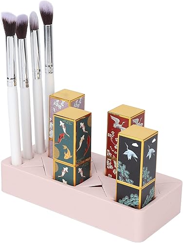 Miniatura 5 de Organizador de maquillaje  Organizador de lápiz labial de 12 ranuras  Soporte de exhibición de maquillaje cosmético de silicona con diseño portátil