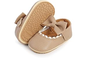 LAFEGEN Newborn Girls Bowknot Mary Jane Flats