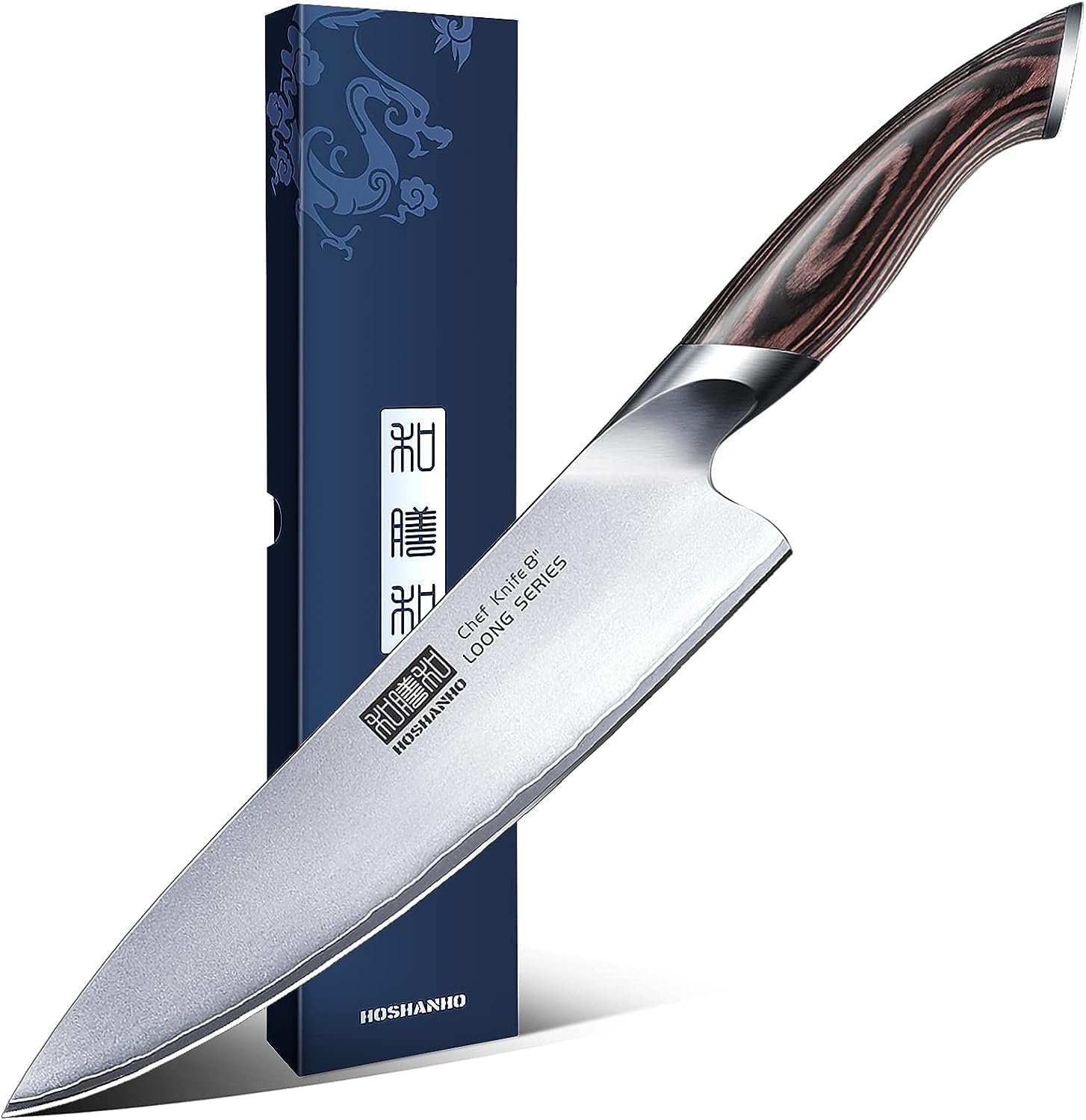 HOSHANHO Kitchen Knife in Japanese Steel AUS-10, High-Class Chef's Knife 8 inch Professional Cooking Knife, Antiseptic Non-slip Ultra Sharp Knife with Ergonomic Handle