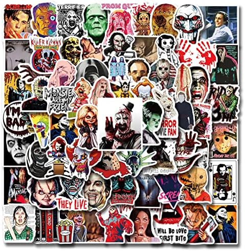 100 Pcs Horror Stickers,Horror Gifts,Horror Movie Stickers,Horror Decor,Scary Movie Gifts,Spooky Gifts,Supernatural Stickers,Halloween Stickers