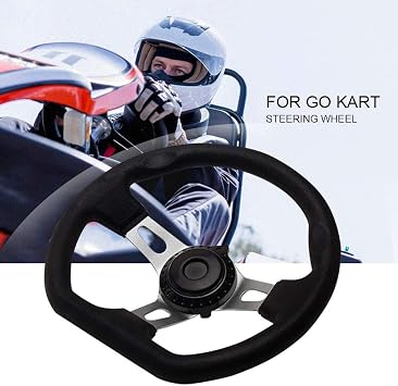 Go Kart Steering Wheel 10.5inch, 3 Spoke Universal Replacement Wheel
